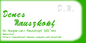 denes mauszkopf business card